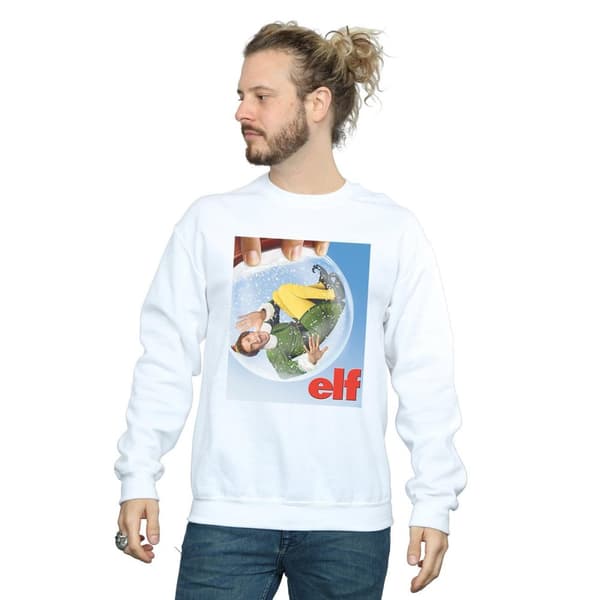 Elf Sweatshirt med snöglobsaffisch för herrar