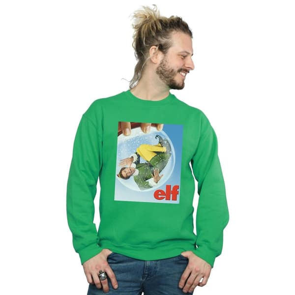 Elf Sweatshirt med snöglobsaffisch för herrar