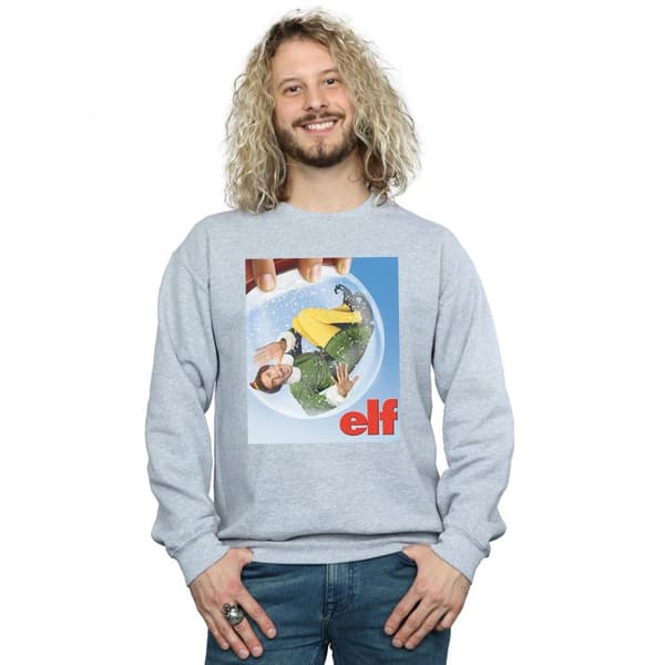 Elf Sweatshirt med snöglobsaffisch för herrar