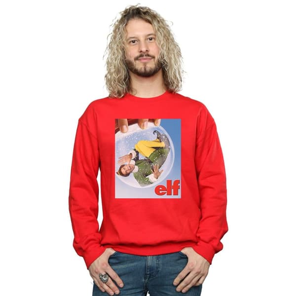 Elf Sweatshirt med snöglobsaffisch för herrar