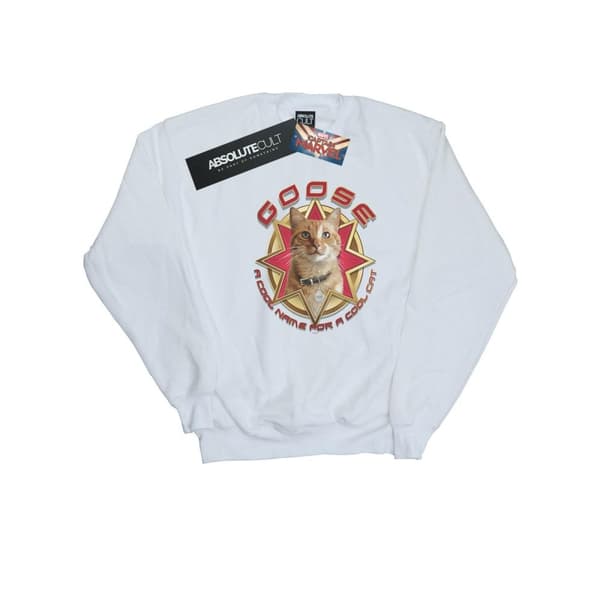 Marvel Mens Captain Marvel Goose Cool Cat Sweatshirt