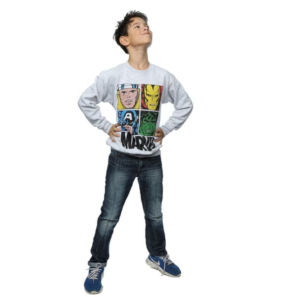 Marvel Boys Comics Main Tiles Sweatshirt