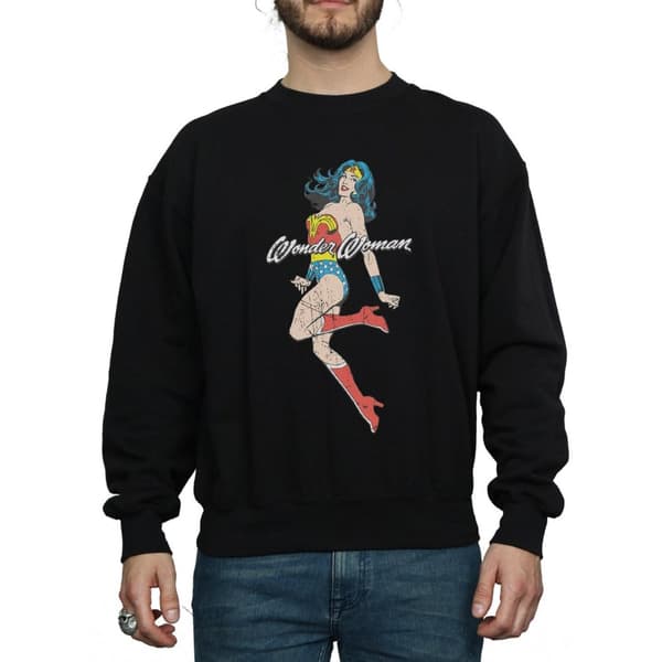 DC Comics Mens Wonder Woman Jump Sweatshirt