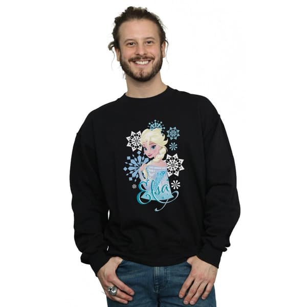 Disney Mens Frozen Elsa Snowflakes Sweatshirt