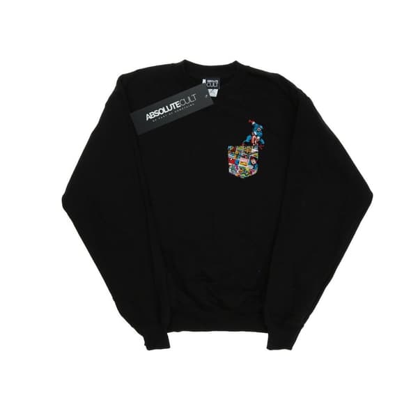 Marvel Boys Captain America Faux Pocket Sweatshirt