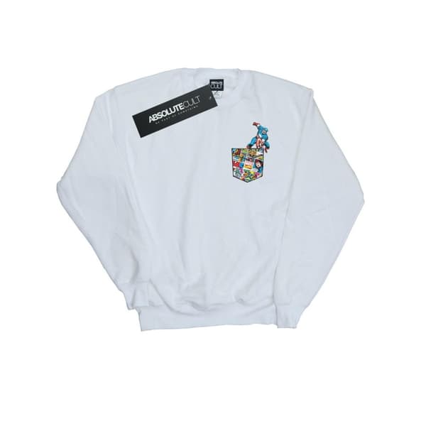 Marvel Boys Captain America Faux Pocket Sweatshirt