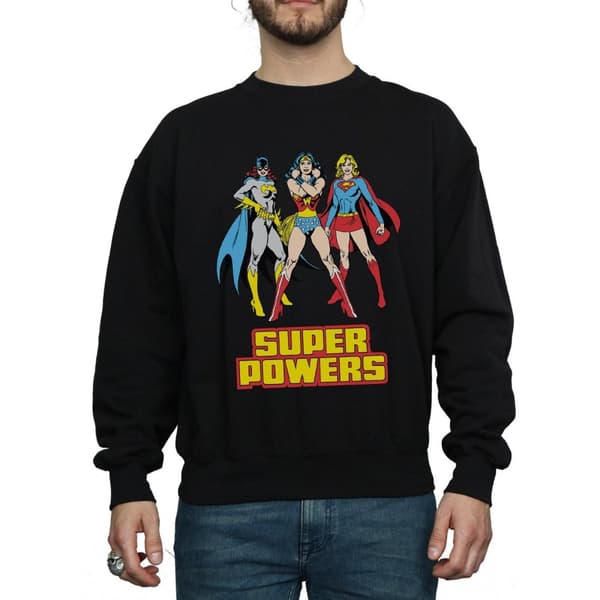 DC Comics Mens Wonder Woman Super Power Group Sweatshirt