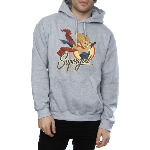 DC Comics Mens DC Bombshells Supergirl Badge Hoodie