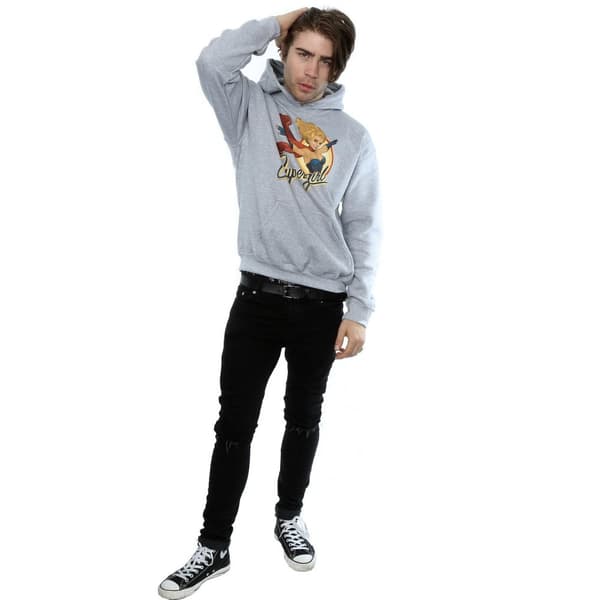 DC Comics Mens DC Bombshells Supergirl Badge Hoodie