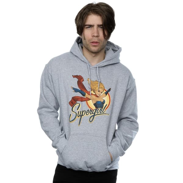 DC Comics Mens DC Bombshells Supergirl Badge Hoodie