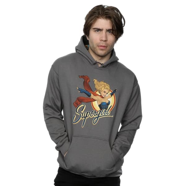 DC Comics Mens DC Bombshells Supergirl Badge Hoodie
