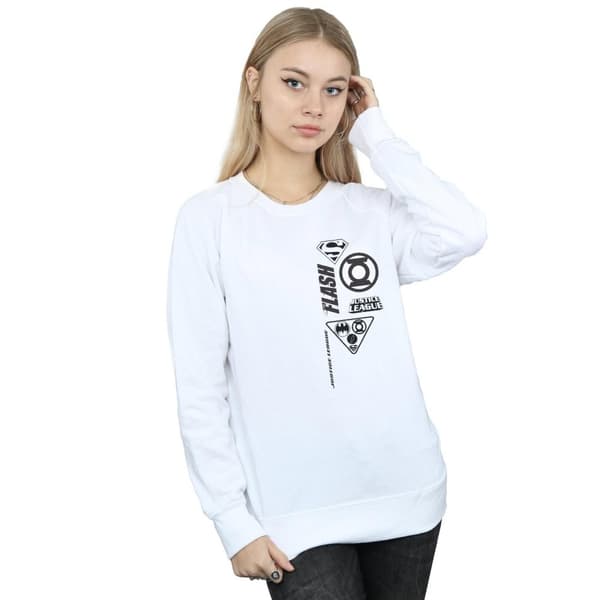 DC Comics Sweatshirt med ikoner på bröstet för Justice League - dam/dam