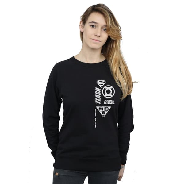 DC Comics Sweatshirt med ikoner på bröstet för Justice League - dam/dam