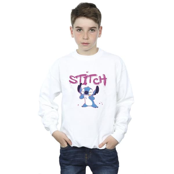 Disney Lilo And Stitch Graffiti-tröja för pojkar White 7-8 Years
