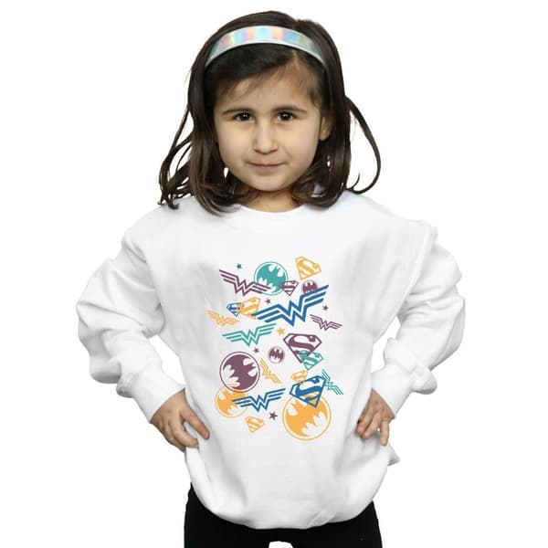 DC Comics Girls Justice League Floating Icons Sweatshirt