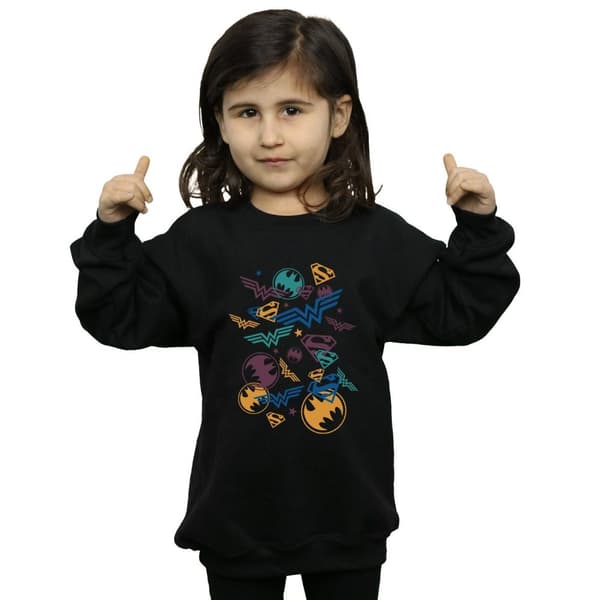 DC Comics Girls Justice League Floating Icons Sweatshirt