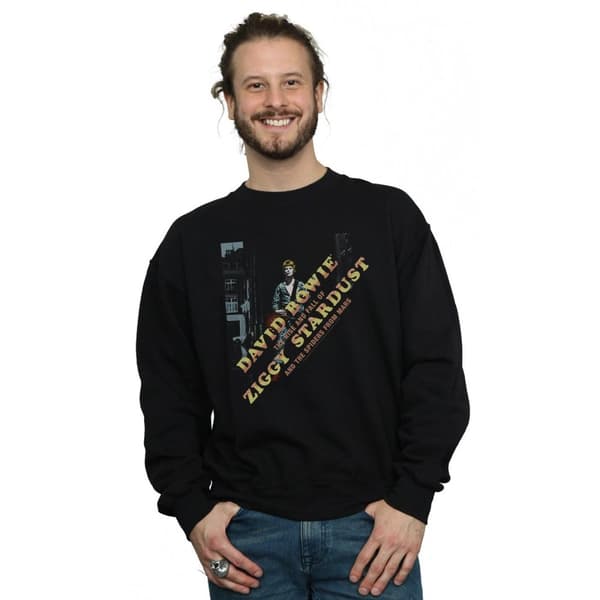 David Bowie Mens Ziggy Diagonal Sweatshirt