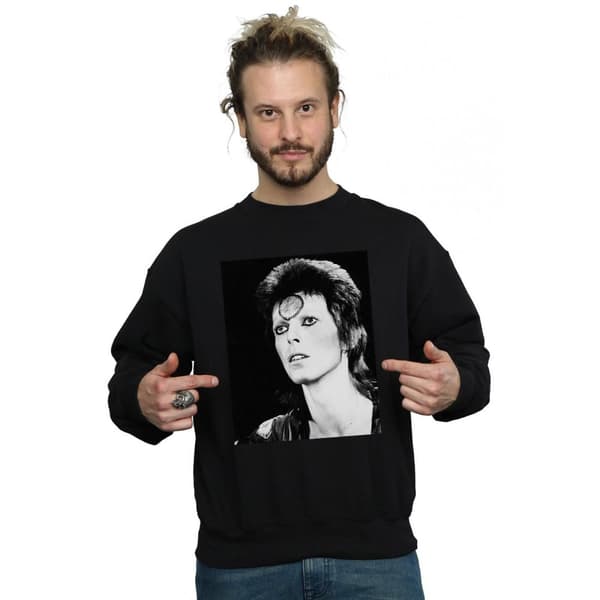 David Bowie Mens Ziggy Looking Sweatshirt
