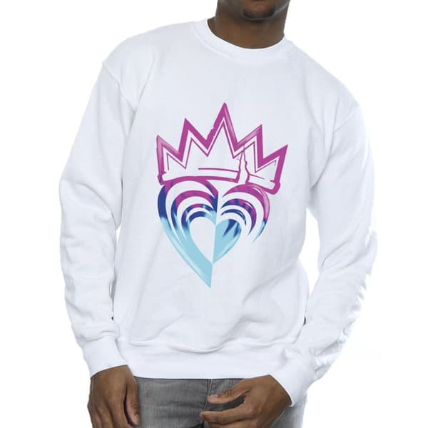 Disney Mens Descendants Pink Crown Sweatshirt