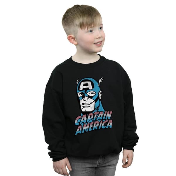 Marvel Boys Captain America Distressed Sweatshirt