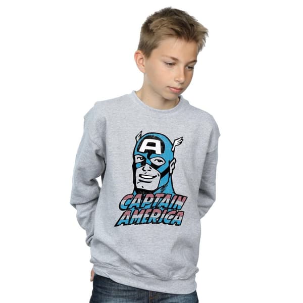 Marvel Boys Captain America Distressed Sweatshirt