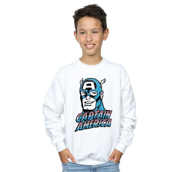 Marvel Boys Captain America Distressed Sweatshirt