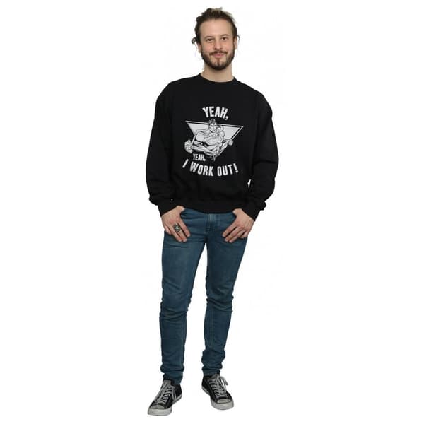DC Comics Mens Superman I Work Out Sweatshirt