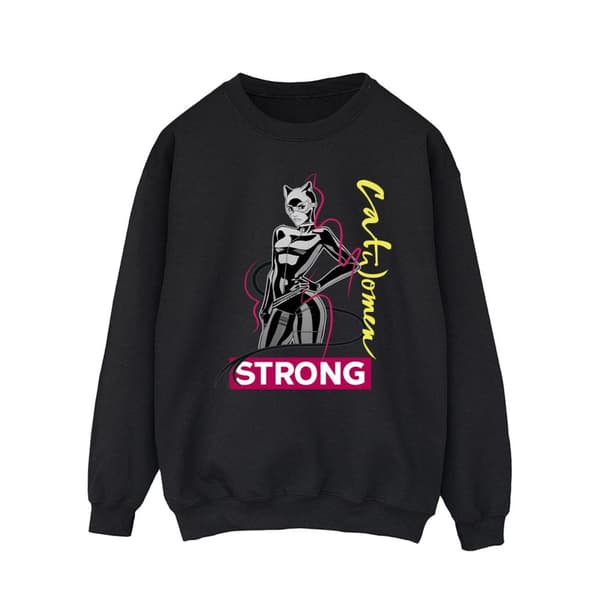 DC Comics Mens Batman Catwoman Strong Sweatshirt Black L
