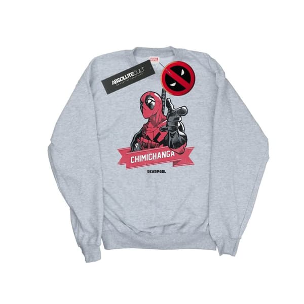 Marvel Mens Deadpool Chimichanga Finger Sweatshirt