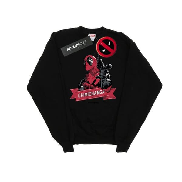 Marvel Mens Deadpool Chimichanga Finger Sweatshirt