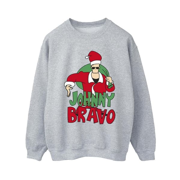 Johnny Bravo Womens/Ladies Johnny Christmas Sweatshirt Sports Grey XXL