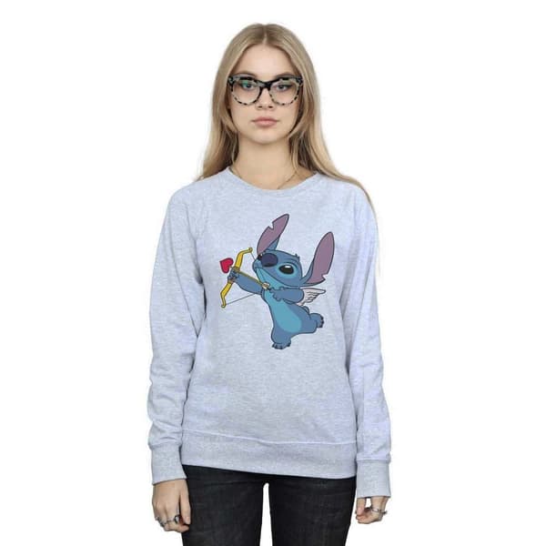 Disney Womens/Ladies Lilo And Stitch Stitch Cupid Valentines Sweatshirt