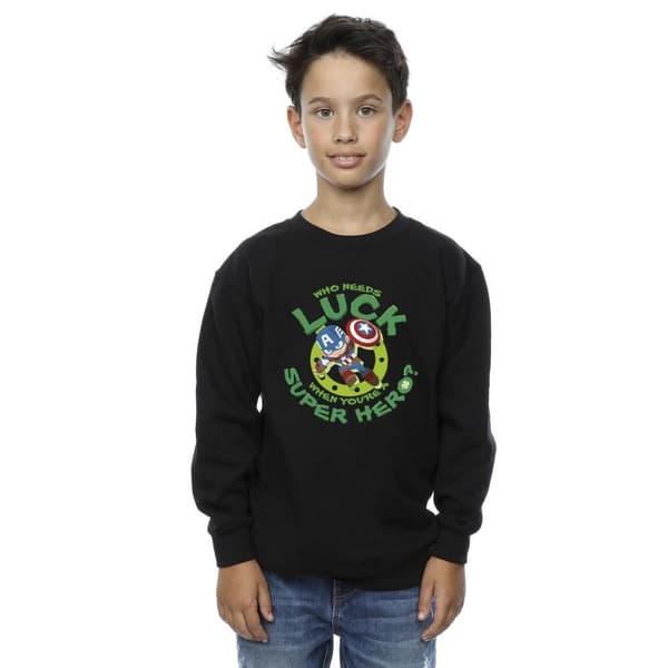 Marvel Boys St Patrick´s Day Captain America Luck Sweatshirt
