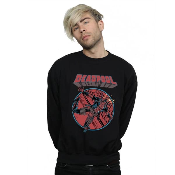 Marvel Mens Deadpool Flying Sweatshirt