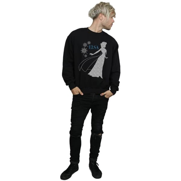 Disney Mens Frozen Elsa Christmas Silhouette Sweatshirt