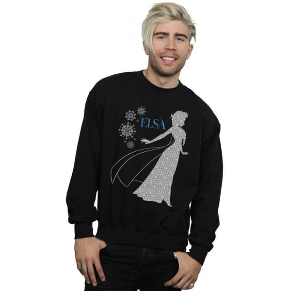 Disney Mens Frozen Elsa Christmas Silhouette Sweatshirt