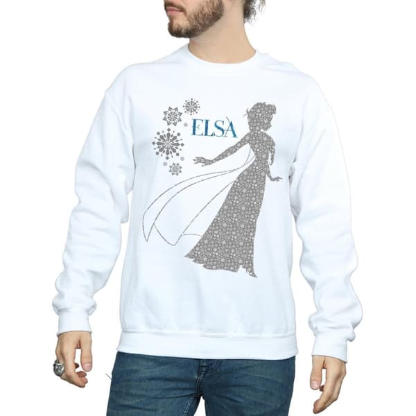 Disney Mens Frozen Elsa Christmas Silhouette Sweatshirt