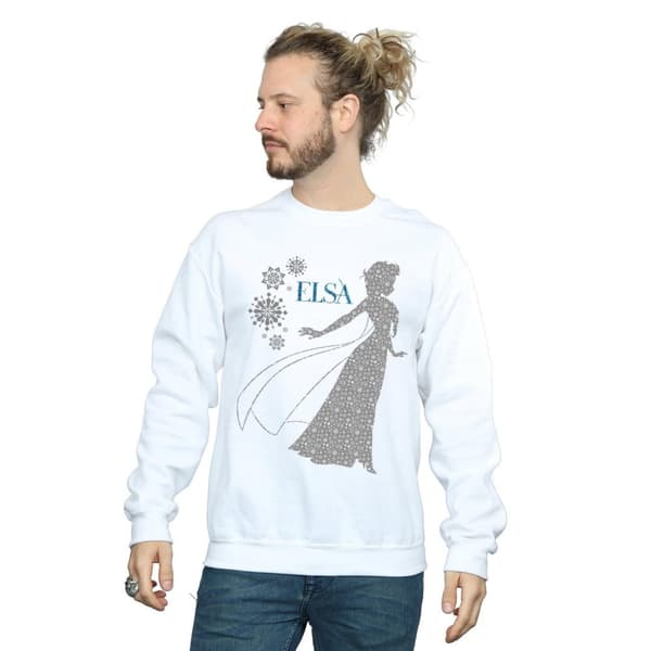 Disney Mens Frozen Elsa Christmas Silhouette Sweatshirt
