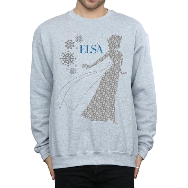 Disney Mens Frozen Elsa Christmas Silhouette Sweatshirt