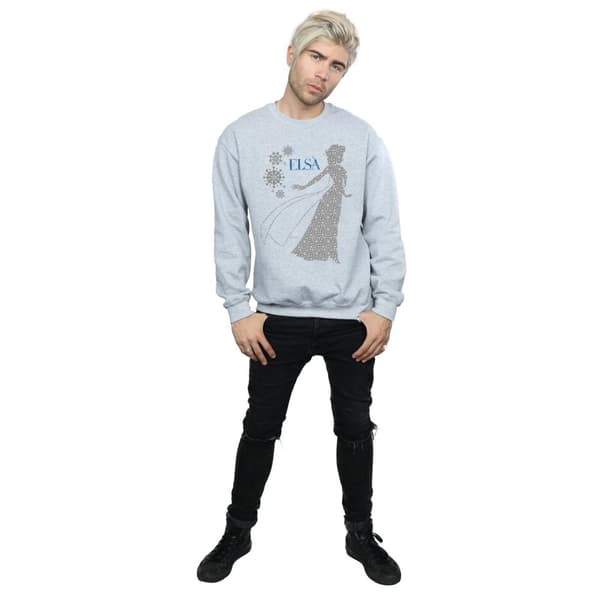 Disney Mens Frozen Elsa Christmas Silhouette Sweatshirt