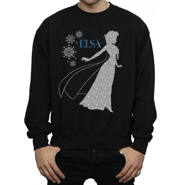 Disney Mens Frozen Elsa Christmas Silhouette Sweatshirt