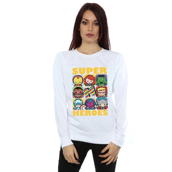 Marvel Womens/Ladies Kawaii Super Heroes Sweatshirt
