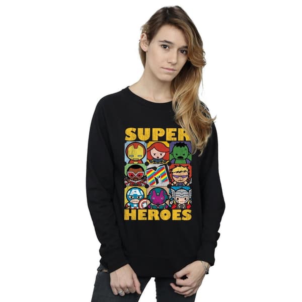 Marvel Womens/Ladies Kawaii Super Heroes Sweatshirt