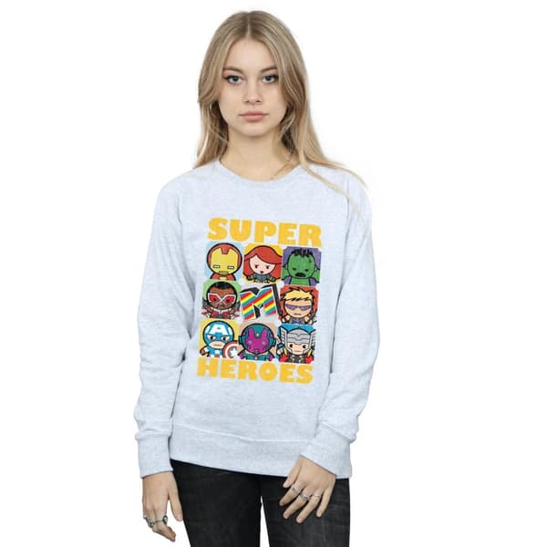 Marvel Womens/Ladies Kawaii Super Heroes Sweatshirt