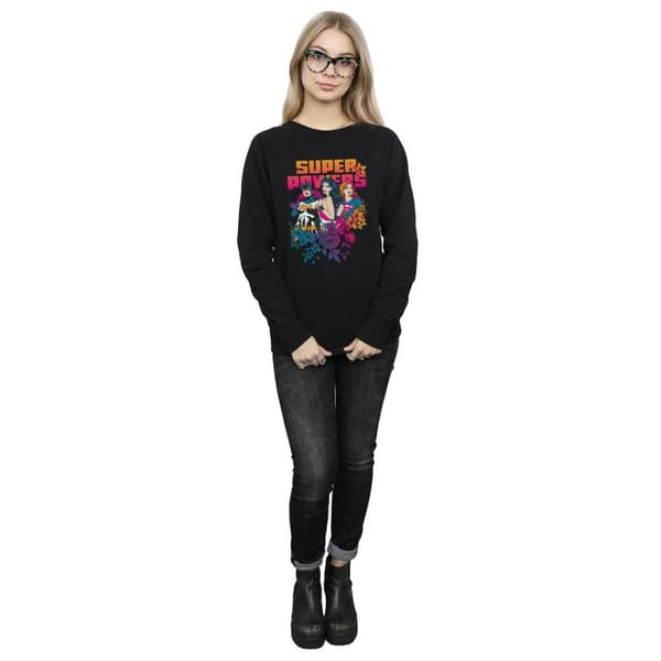 DC Comics Womens/Ladies Super Powers Neon Floral Sweatshirt