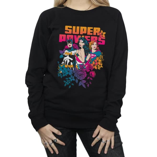 DC Comics Womens/Ladies Super Powers Neon Floral Sweatshirt