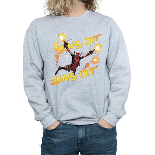 Marvel Mens Deadpool Sun´s Out Guns Out Sweatshirt