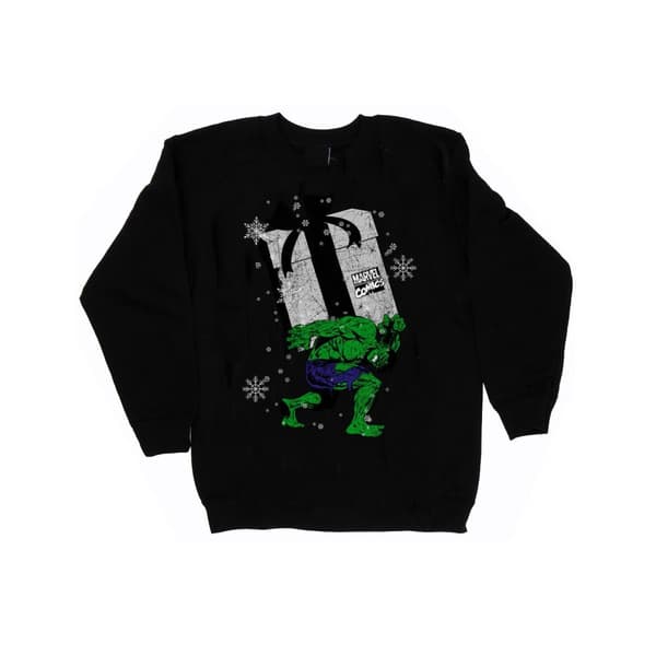 Marvel Pojkar Santa Hulk Sweatshirt Black 7-8 Years