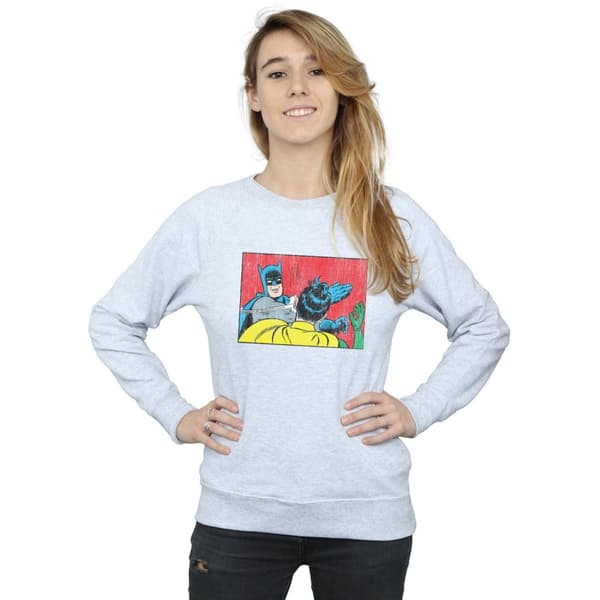 DC Comics Womens/Ladies Batman Robin Slap Sweatshirt