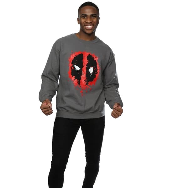 Marvel Mens Deadpool Splat Face Sweatshirt